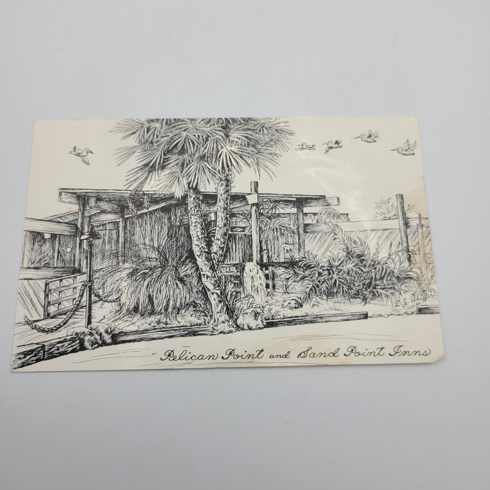 Vintage Pelican Point and Sand Point Inns Postcard‎ Jack Baker Florida